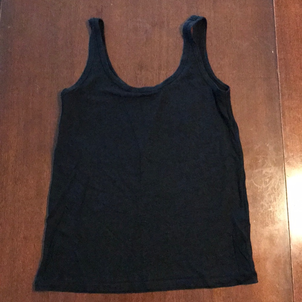 J Crew black linen scoop neck tank, size S